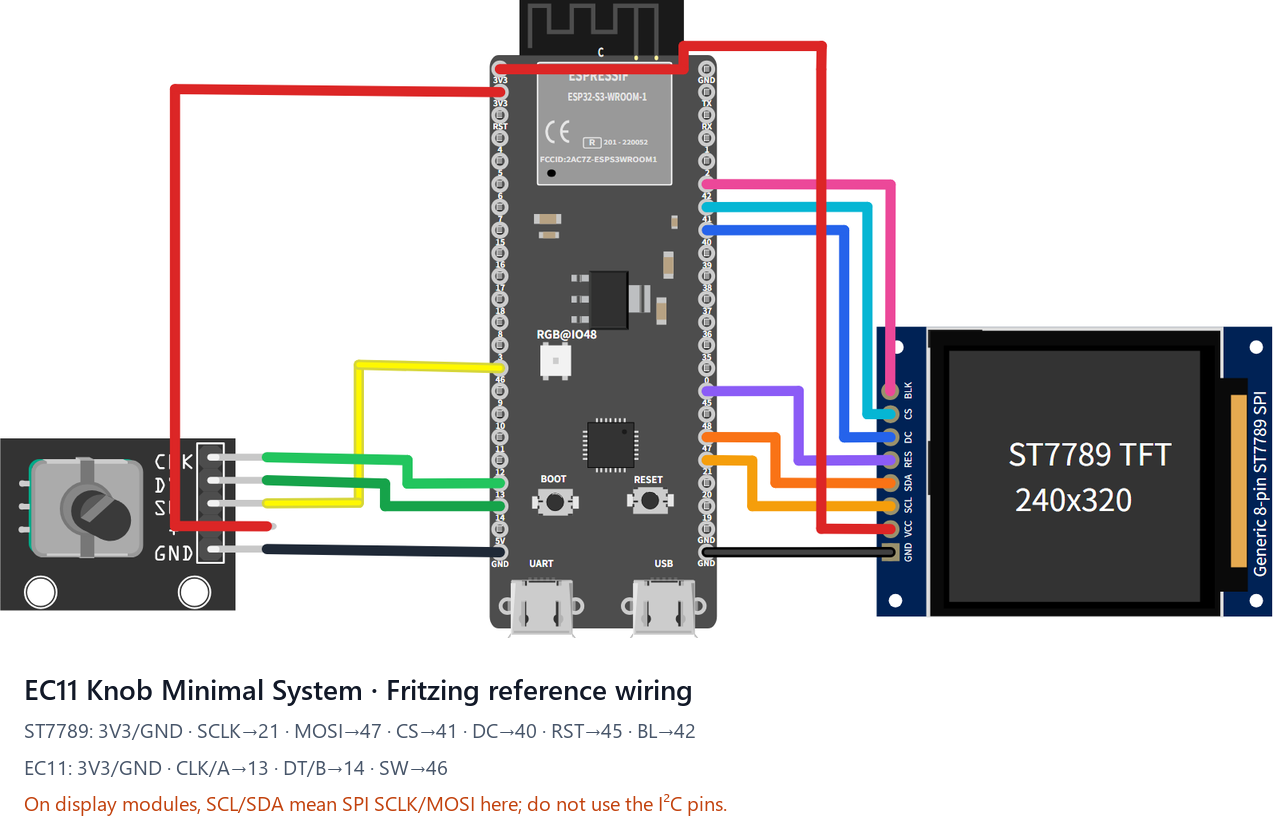 esp32s3-st7789-320_240-ec11 Fritzing reference wiring