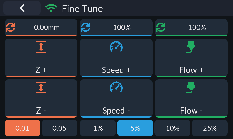 Fine tune — Z offset / speed / flow